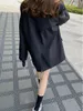Abiti da donna UNXX Giacca da abito nera oversize Primavera e autunno Top in stile coreano con spalline casual allentate di fascia alta