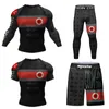 العلامة التجارية للرجال العلامة التجارية Cody Lundin Men Compression Fitness Sportswear Tracksuit Long Sleeve BJJ Rash Guard T-Shirt MMA Shorts مجموعات صالة رياضية