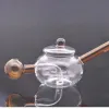 Unique Tea Pot Shape Glass Water Pipe Mini Glass Bong Ash Catcher Recycler Oil Rig Smoking Accessories Pieces with 30mm Ball Oil Burner BJ