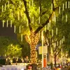 Christmas Decorations 2 Meteor Shower Led String Lights Street Garden 2024 Tree Decoration Outdoor Year Fairy Light 231121