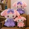 Śliczne różowe sukienki Melody Plush Toys Dolls Schamed Anime Birthday Prezenty domowe sypialnia dekoracja