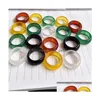 Ringas de banda por atacado 50pcs 6mm 8mm de jóias de moda ágata mti anel de pedra colorido para homem mulheres entrega dhgarden dhaju