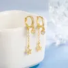 Hoop Earrings KOFSAC Fashion Zircon Star Tassel For Women Chic 925 Silver Gold Earring Jewelry 2023 Glamorous Party Accessories
