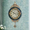 Wandklokken Stille Luxury Clock Vintage Noordse digitale Europese Antieke Pendulum Classic Slaapkamer Wandklok Home Decor AD50WC