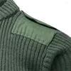Men's Sweaters Tactical Sweater Military Uniform Knitted Pullover Winter Wool Patch Vintage Green O-Neck