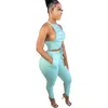 Vêtements pour femmes Designer Survêtements Sexy évider Top Costumes Femmes Mode Solide Couleur Plissé Gilet Crayon Pantalon Deux Pièces Ensemble