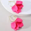 Cuelga la lámpara coreana moda acrílico pétalos de rosa flor cuelga los pendientes para las mujeres tendencia diseño de lujo accesorios de la joyería del banquete de boda