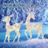 Decorazioni da giardino arte in ferro artistica Elk Deer Decore del giardino decorazione da giardino Led Light Glowing Rindeer Rendeer Casa Outdoor Outdoor Ornament Decor 231120