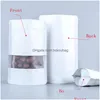 Storage Bags 9 Size White Stand Up Aluminium Foil Bag With Clear Window Plastic Pouch Zipper Reclosable Food Packaging Lx2688 Drop D Dh3Zr