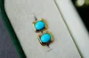 Stud Earrings JHY711 Solid 18k Gold Nature Blue Turquoise 6.1 4.9mm Studs For Women Fine Jewelry Birthday Presents