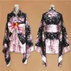 Ethnic Clothing Japan Style Women's Kimono Sakura Printed Lolita Pink Short Skirts Maid Anime Cosplay Costume Geisha Performing Fancy