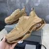 Triple S Sneakers Men Women Top Quality Designer Shoes Luxury Black White Beige Teal Blue Bred Red Pink Mens Trainers Clear Wody Platfor