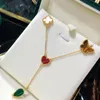 Luxe mode hanger kettingen voor vrouwen elegante 4 vier blad klaver ketting choker ketens designer sieraden 18K vergulde gouden meisjes cadeau sieraden kleurfast