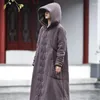 Women's Trench Coats Johnature Women Cotton Linen Parkas Hooded 2023 Winter Button Vintage Thick Warm Clothes Brief