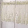 Cortina de encaje transparente para ventana, cortina corta para dormitorio, barra de cocina, cortinas pequeñas de Color sólido para sala de estar