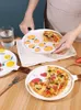 Plates Dinner Plate Ceramic Breakfast Dessert Salad With Handle Baking Pan Pizza Tray For Oven Tableware Kitchen