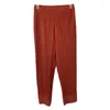 Damenhose YUDX Miyake Plissee 2023 Frühling und Sommer Einfarbig Große Yards Slim Urban Casual Open Long Calf