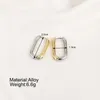 Hoop Earrings Two-Tone Metal For Women Luxury Geometric Simply Cool Trendy Design Girls' Gift Party Accessories