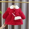 Куртки 1, 2, 3, 4 лет, зимняя куртка для маленьких девочек, рождественское милое пальто принцессы для девочек, утепленная теплая детская верхняя одежда, одежда, подарок на день рождения 231120