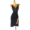 Stage Wear High End Tube Bead Latin Dance Standard Backless Performance Competition Professional Rumba Cha Dress Style