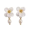 Dangle Earrings Sweet Statement Enamel Glaze Flower For Women 2023 Trend Brand Jewellery Europe And America Temperament