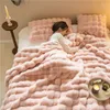 Couvertures épaissir luxe fausse fourrure couverture double couche hiver peluche plaid pour lit coussin couverture maison jeter couvre-lit