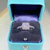 Clusterringe 925 Sterling Silber Weißer Diamantring Damenschmuck Eheringe Box Bizuteria