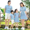 Familie matching outfits zomer kinderkleding moeder en dochter matching jurk zomervader zoon matching kleding familie look 230421