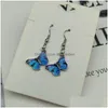 Charm Blue Butterfly Drop Earring for Women Mticolor 2021 Alloy Dangle Earrings Statement bröllop smycken grossist drop del dhgarden otjs3