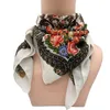 Scarves Retro Boho Bandana Shawl Babushka Head Wraps 70 70cm Russian National Scarf Women Floral Printed Headband Scraves