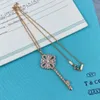 Pendant Key Gold Victoria Itys in with Rose 0.34ct Diamonds - Medium Size