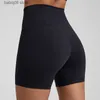 Strój jogi bez szwu przedniego szorki motocyklowe Sport Kobiety Fitness Spandex Leggingi Bateria Miękka trening siłowni szorty jogi 5 cali T230421