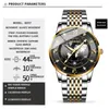 Wristwatches BINBOND 2023 Men Quartz Stainless Steel Watches Date Luminous Wristwatch Fashion Casual Waterproof Clock Outdoor Sport