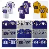 NCAA College LSU Tigers 9 Joe Burrow Burreaux Jerseys 2 Justin Jefferson 22 Clyde Edwards-Helaire 24 Derek Stingley Jr. Fotboll Ed Men