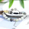 Strand Natural Stone Pärlor armband för män Kvinnor Chakra Therapy Pärlad handgjorda vävda justerbara parvän smycken gåva