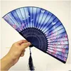 Party Favor Silk Folding Fan Party Favor Chinese Japanese Pattern Art Craft Gift Home Decoration Ornaments Dance Hand Fans Drop Delive Dh5O8