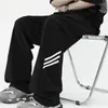 Pantalon pour hommes Marque de mode américaine Stripe Séchage rapide Sports de plein air décontractés Taille haute Cordon de serrage Poche Pantalon droit durable
