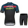 Cykeltröja sätter Scott Summer Cycling Clothing Men's Cycling Jersey Set Short Sleeve Road Bike Shirts Bicycle 19D Bib Shorts Mtb Road Rop 231120