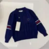 2023Childrens Pure Cotton okrągła bluza na szyi jesień chłopcy i dziewczęta luźne cienki sweter mody dzieci z kapturem z kapturem 90-140cm mm86