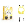 Cute Kids Bluetooth 5.0 Headset 7 Colors LED Headphones support SD Card Audio Cable Headphone for Boy Girl Gift Children