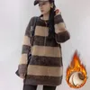 Maglioni da donna 100 KG Sorella Grassa Aumenta Autunno e Inverno Maglione a Righe Spesse Girocollo Vento Pigro Imitazione Visone Velluto Donna