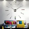 Bureau Table Horloges vente horloge murale montre horloges 3d bricolage acrylique miroir autocollants Salon Quartz Aiguille Europe horloge 230420