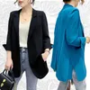 Women's Suits Blazers Chiffon Small Suit Women's Spring Summer Korean Version Thin Loose Mid Length Coat 3/4 Sleeve Cardigan 231121
