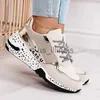 Zapatos de vestir Zapatos vulcanizados para mujer 2023 Zapatillas de deporte para mujer Zapatos deportivos con plataforma para mujer Estampado de leopardo con cordones Transpirable Plus Zapatos de mujer J231121