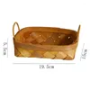 Storage Baskets 2 Pcs Hand-Woven Basket Bread Fruit For Home Kitchen Desk Candy Sundries Organizer Small & Large