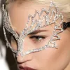 Andere Stonefans overdreven strass sexy masker handgemaakte damesfestivalaccessoires kristallen bol partij make-up sieraden 231120