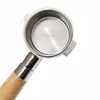 Coffee Filters 51MM Bottomless Portafilter Two Ears Professional Espresso Machine Wood Handle Stainless Steel Filter Basket Included