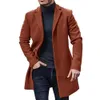 Mens Wool Blends Men Winter Trench Coats Loose Outwear Out Overcoat Long Sleeve Button Up Jacket -Length Woolen Singlebreasted Coat 231120