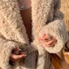 Fourrure femme Fausse Fourrure Lautaro Hiver Long Surdimensionné Shaggy Fuzzy Chaud Épais Moelleux Fausse Fourrure Manteau Femmes Ceintures Revers Élégant De Luxe Mode Coréenne 2021L231121