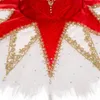 Abbigliamento da palco Professionale di alta qualità Formato personalizzato 12 strati Competizione per spettacoli Costumi di danza tutu di balletto bianco rosso per adulti